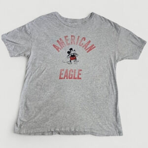 American Eagle Outfitters X Disney Mickey Mouse Gray Graphic T-Shirt Medium